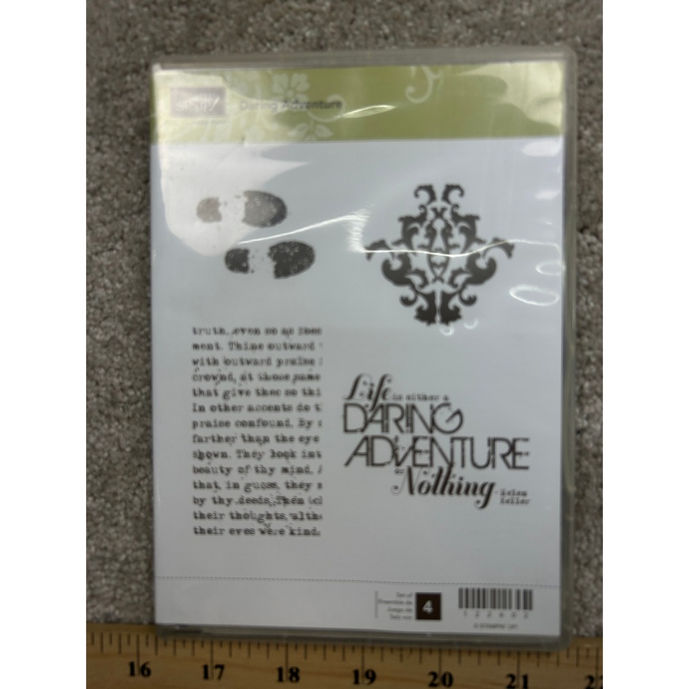Stampin Up Daring Adventure 122602 Rubber Stamp Set Helen Keller Quote 4pc